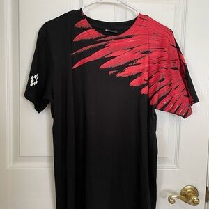 Marcelo Burlon County of Milan Black and Red Short Sleeve Tee